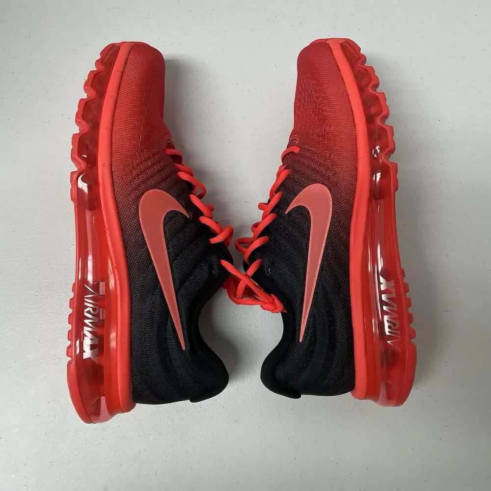 Nike Air Max 2017 Bright Crimson 849559 600 Size 9.5 Red Black Low Top Sneakers